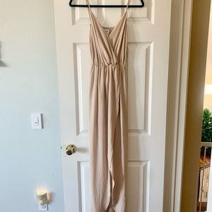 Pretty by Rory nude boho bohemian long maxi dress size XS